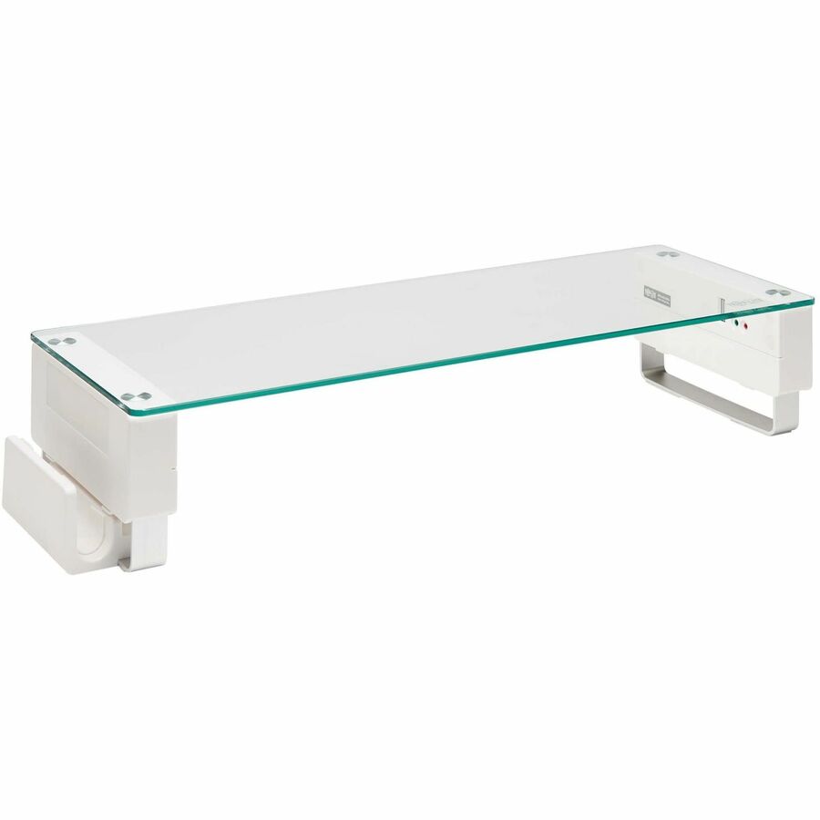 Eaton Tripp Lite Series Monitor Riser for Desk - Height Adjustable, Glass Top, USB and Audio Ports