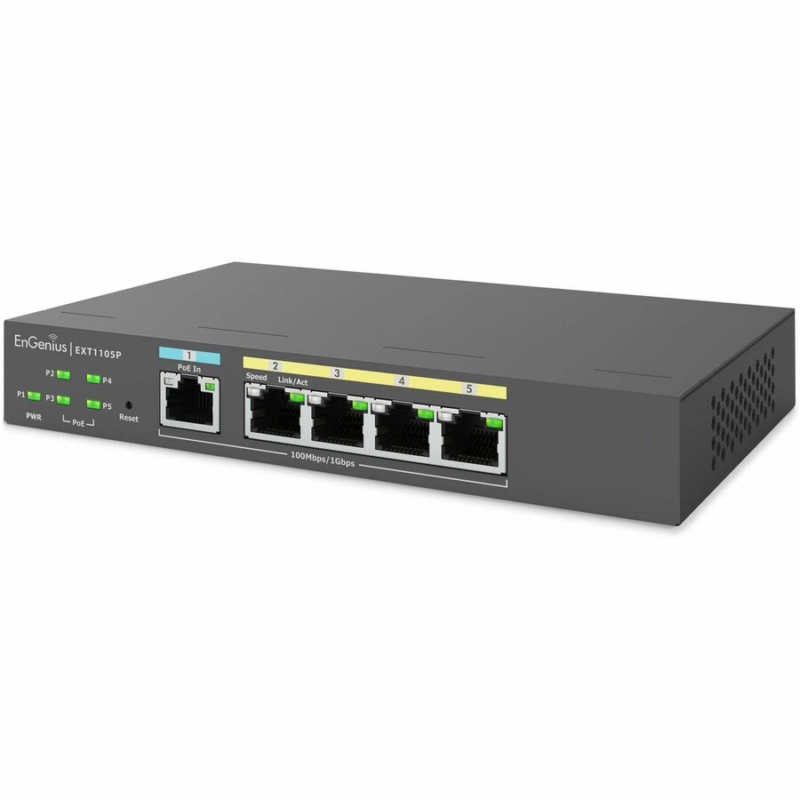 EnGenius Cloud Managed 5-Port 60W Gigabit PoE Switch Extender
