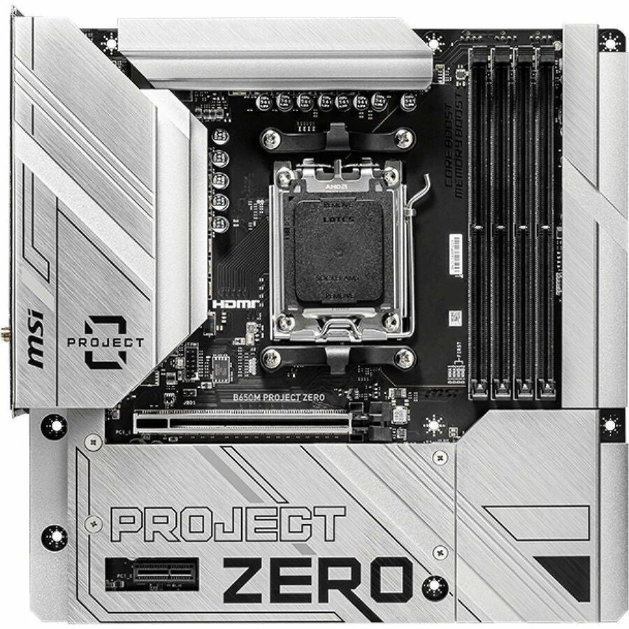 MSI B650M PROJECT ZERO Gaming Desktop Motherboard - AMD B650 Chipset - Socket AM5 - Micro ATX