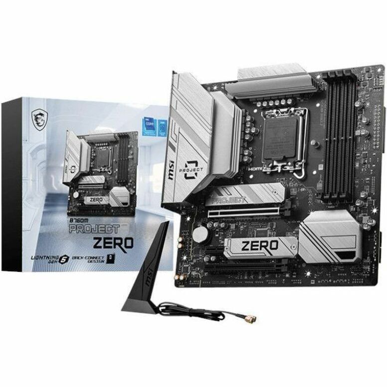 MSI B760M PROJECT ZERO Desktop Motherboard - Intel B760 Chipset - Socket LGA-1700 - Micro ATX