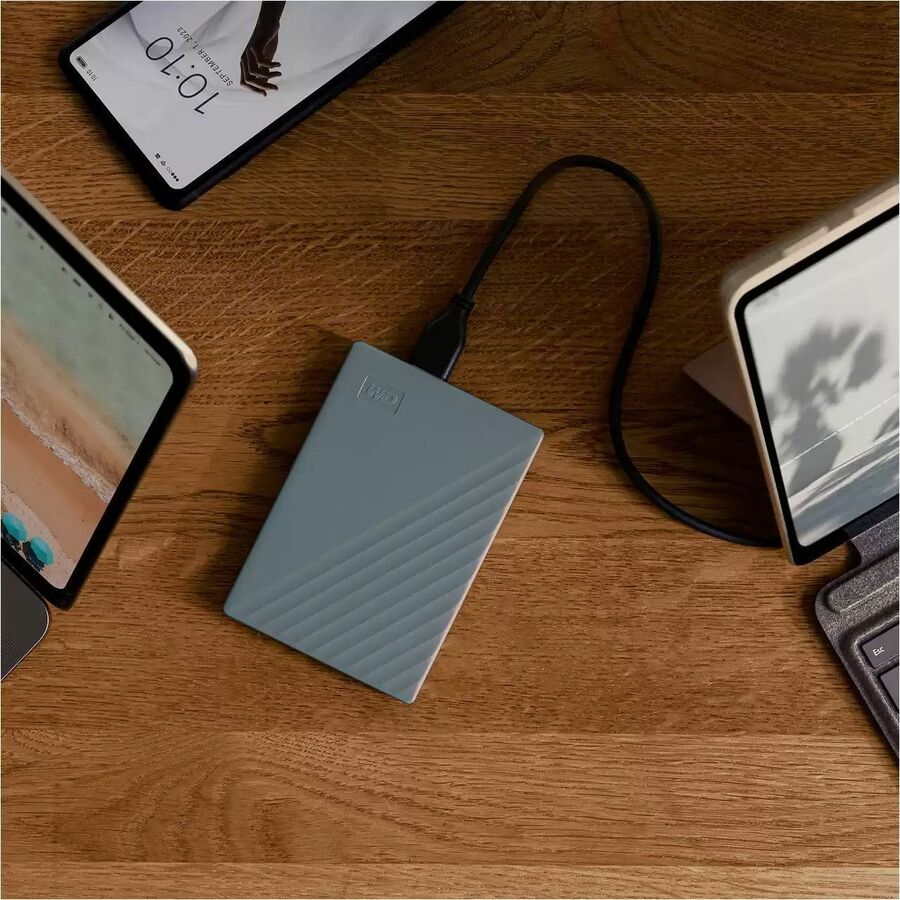 WD My Passport WDBWML0020BGY-WESN 2 TB Portable Hard Drive - External - Silicon Gray