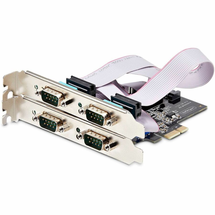 StarTech.com 4-Port Serial PCIe Card, Quad-Port RS232/RS422/RS485 Card, 16C1050 UART, ESD Protection, Windows/Linux, TAA-Compliant