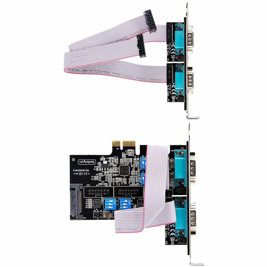 StarTech.com 4-Port Serial PCIe Card, Quad-Port RS232/RS422/RS485 Card, 16C1050 UART, ESD Protection, Windows/Linux, TAA-Compliant