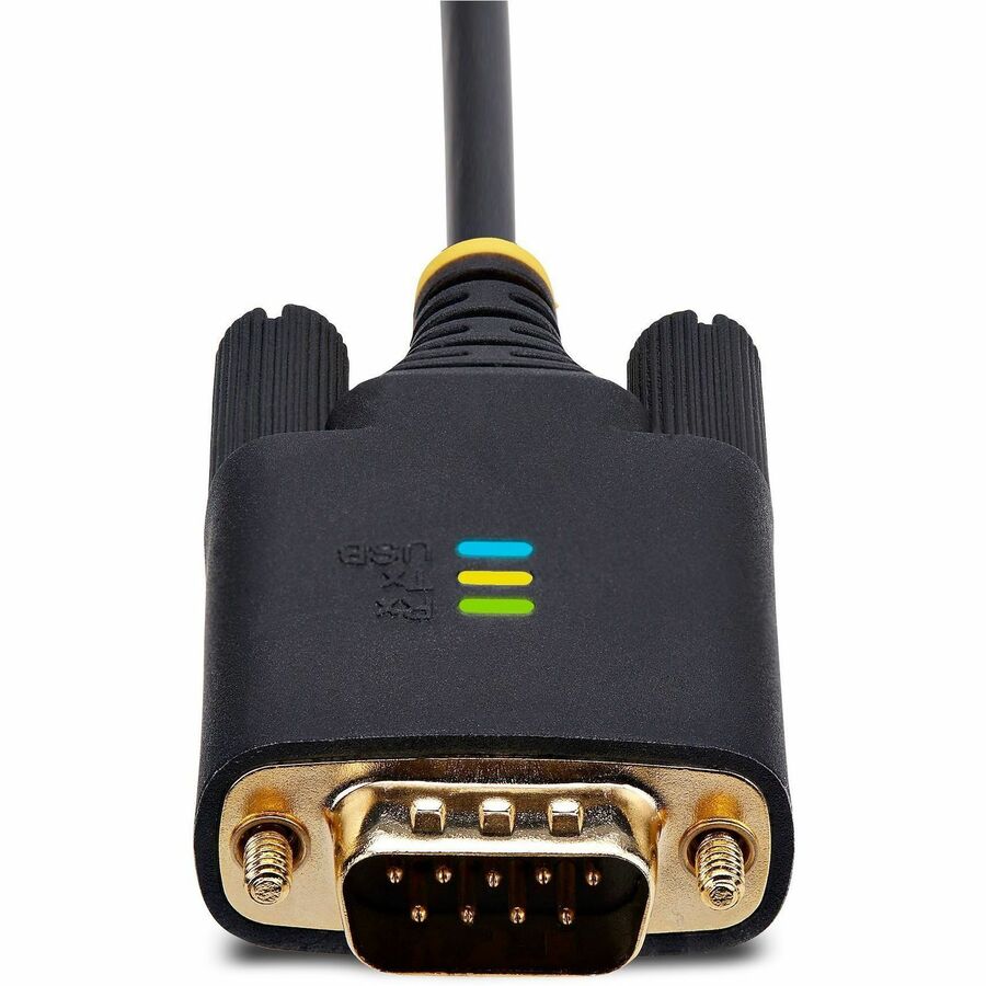 StarTech.com 3ft (1m) USB to Serial Adapter Cable, COM Retention, FTDI IC, DB9 RS232, Interchangeable DB9 Screws/Nuts, Windows/macOS/Linux