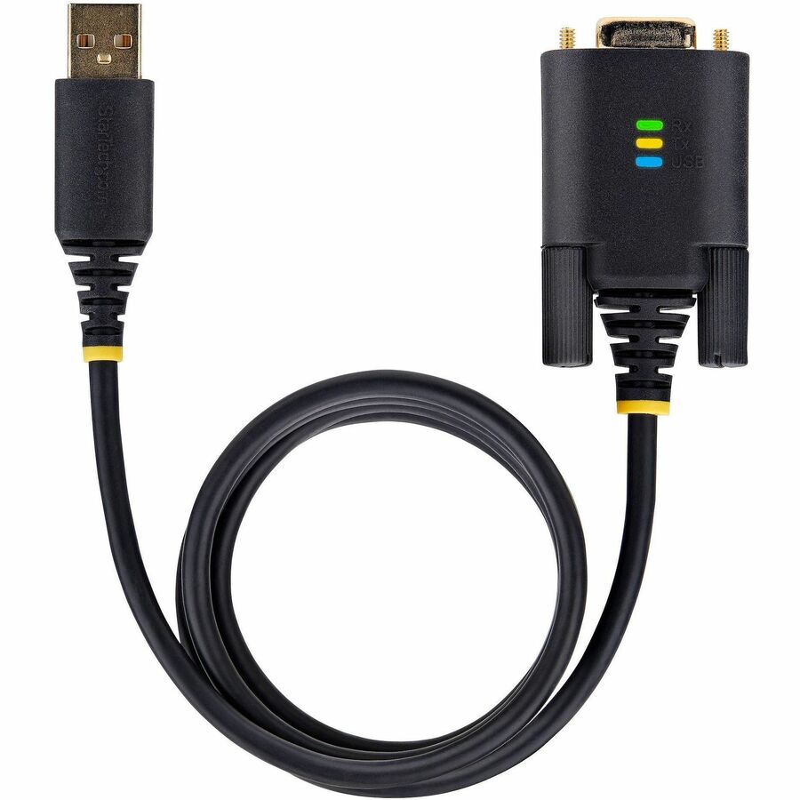 StarTech.com 3ft (1m) USB to Serial Adapter Cable, COM Retention, FTDI IC, DB9 RS232, Interchangeable DB9 Screws/Nuts, Windows/macOS/Linux