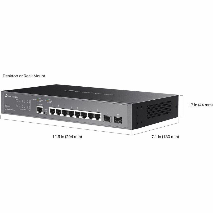 Omada 8-Port Gigabit L2+ Managed Switch with 2 SFP Slots