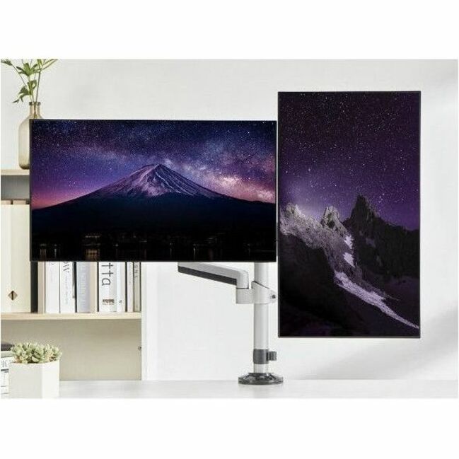 DUAL STACKED MONITOR ARM DESK