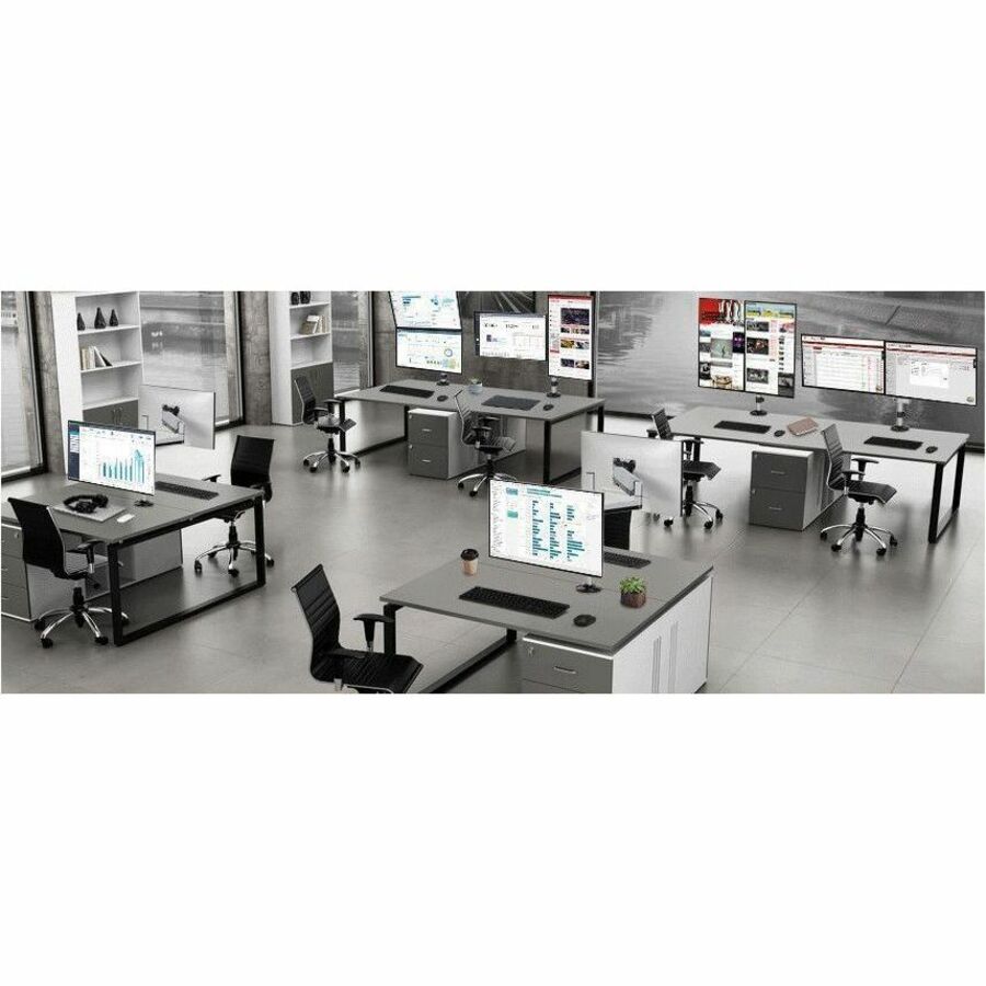 DUAL STACKED MONITOR ARM DESK