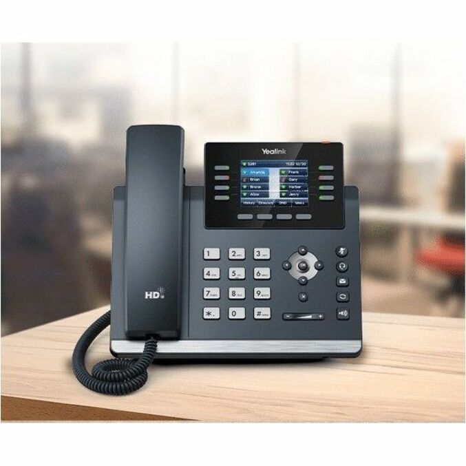 Yealink SIP-T44W IP Phone - Corded - Corded/Cordless - Bluetooth, Wi-Fi - Wall Mountable, Desktop - Classic Gray