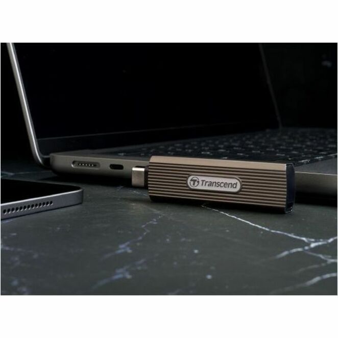Transcend ESD330C 512 GB Portable Solid State Drive - External - Dark Grayish Brown