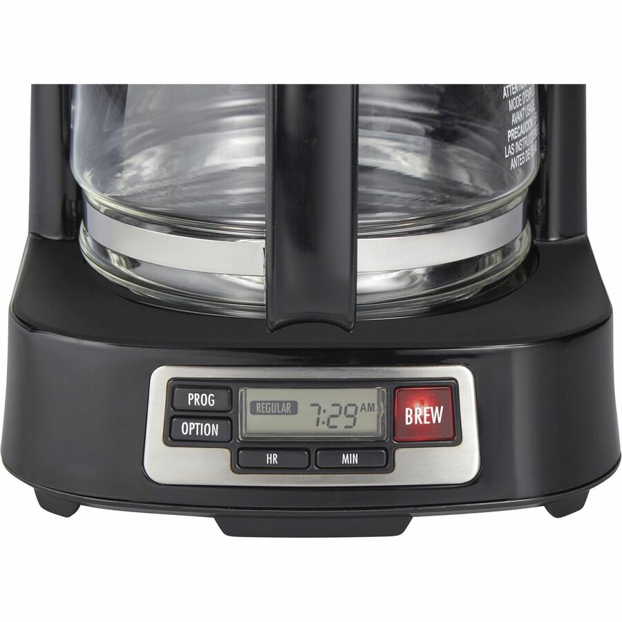 Hamilton Beach FrontFill 5 Cup Compact Coffee Maker with Programmable Clock & Glass Carafe