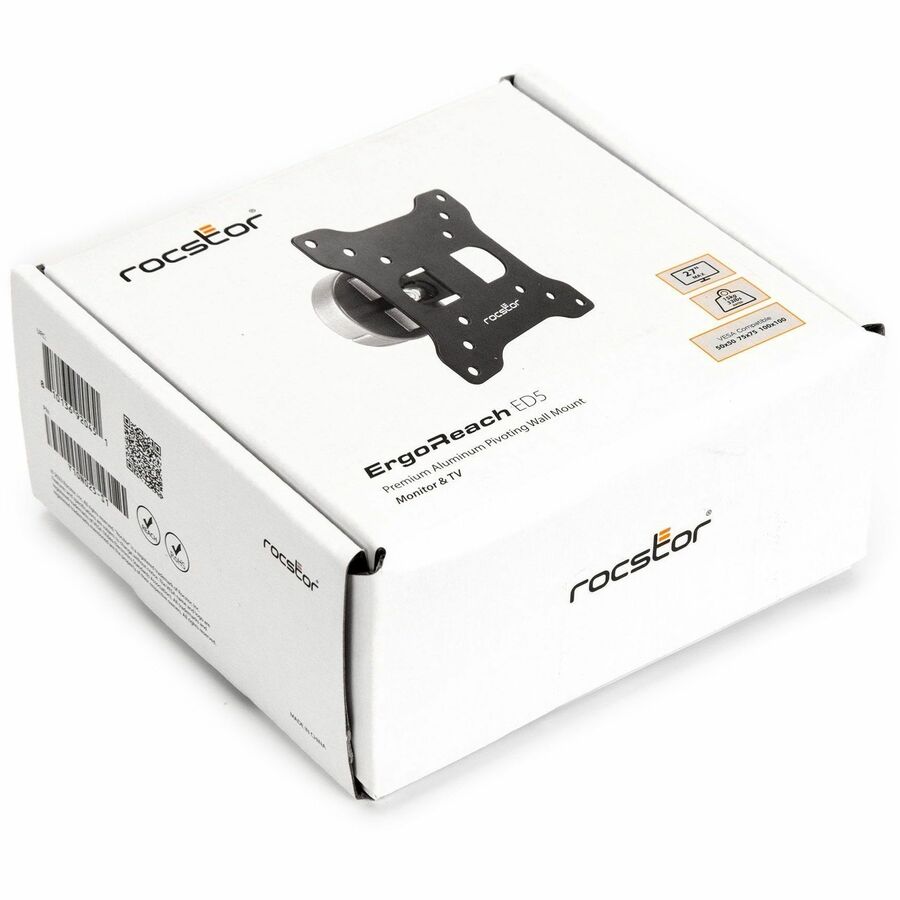 Rocstor ErgoReach Wall Mount for Monitor, LED Display, Flat Panel Display, LCD Display, TV - Silver Gray