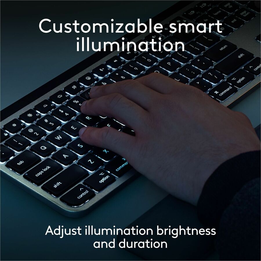 Logitech MX Keys S Combo for Mac, Wireless Keyboard and Mouse With Palm Rest, Bluetooth, Space Gray