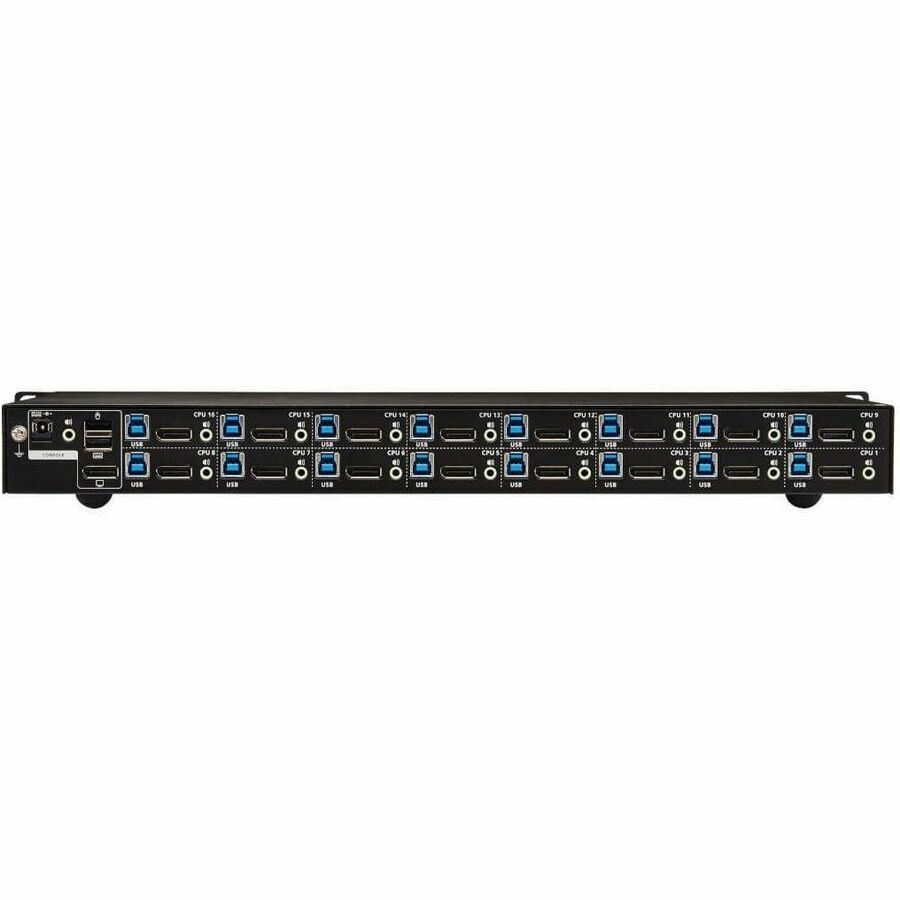 Eaton Tripp Lite Series 16-Port DisplayPort/USB KVM Switch with Audio/Video and USB Peripheral Sharing, 4K 60 Hz, 1U Rack-Mount, TAA