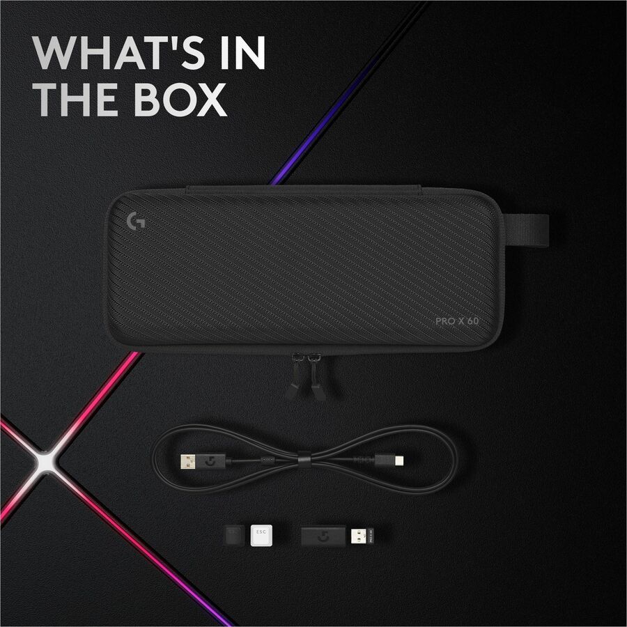 Logitech G PRO X 60 LIGHTSPEED Wireless Gaming Keyboard, Ultra Compact TKL 60% Mechanical Keyboard for Windows PC, LIGHTSYNC RGB, Dual-Shot PBT Keycaps, GX Optical Tactile Switches, Black