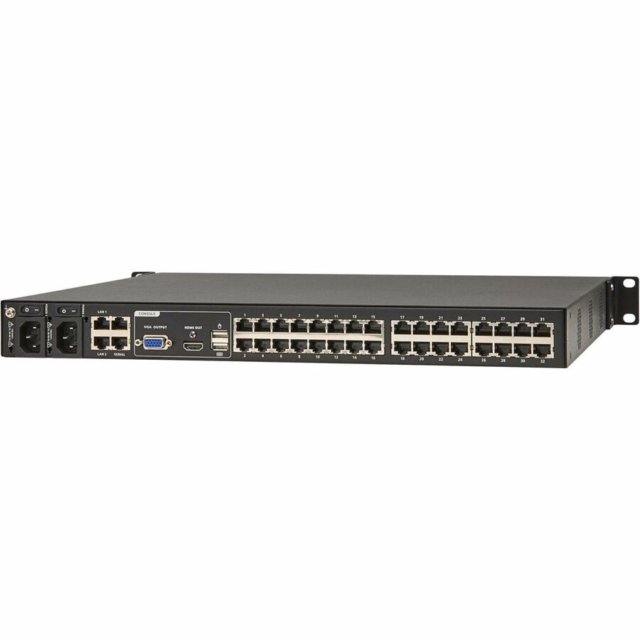 Eaton 32-Port Cat5e KVM over IP Switch - Virtual Media, 3 Remote/1 Local User, HDMI Output, 1U Rack-Mount, TAA