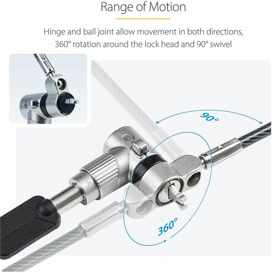 StarTech.com 25-Pack Universal Laptop Lock 6.6ft, Keyed Alike Locking Cable, Security Cable, Compatible w/Noble Wedge®/Nano/K-Slot
