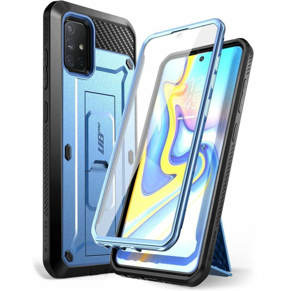 SUP Unicorn Beetle Pro Rugged Carrying Case (Holster) Samsung Galaxy A51 5G Smartphone - Metallic Blue