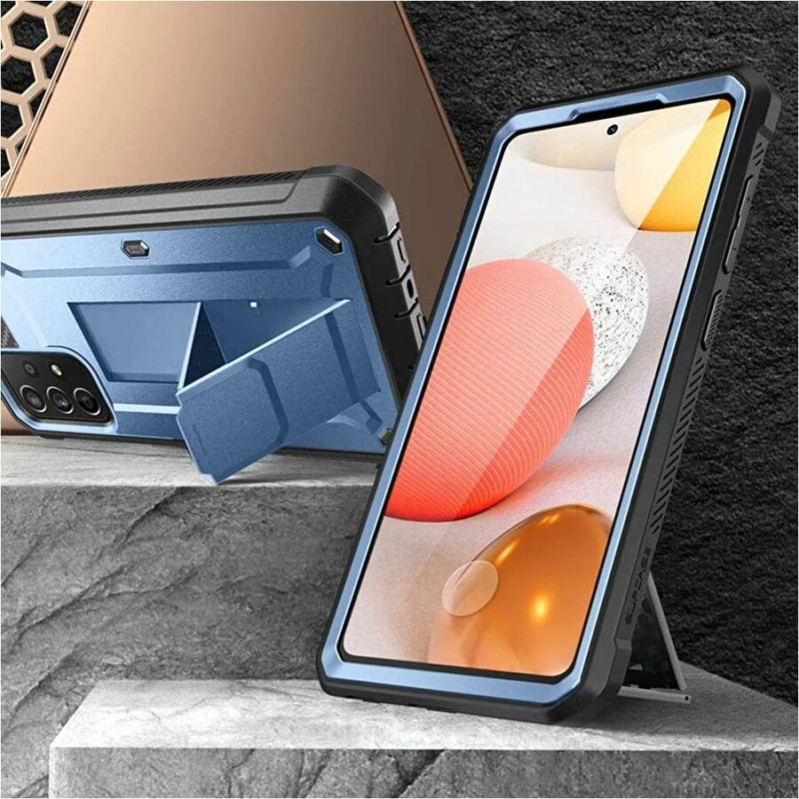 SUP Unicorn Beetle Pro Rugged Carrying Case (Holster) Samsung Galaxy A52, Galaxy A52 5G, Galaxy A52s 5G Smartphone - Metallic Blue