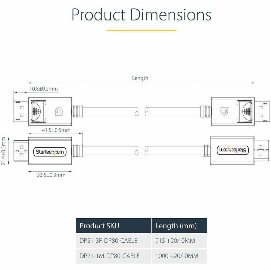 VESA Certified DP 2.1 Cable