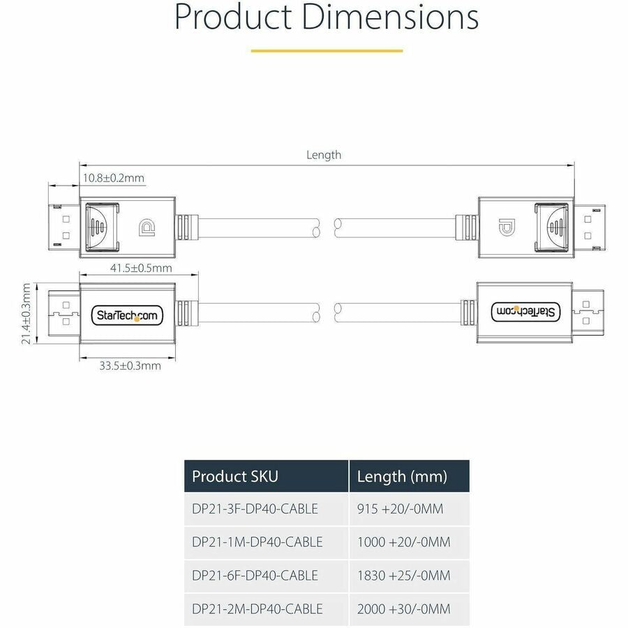 VESA Certified DP 2.1 Cable