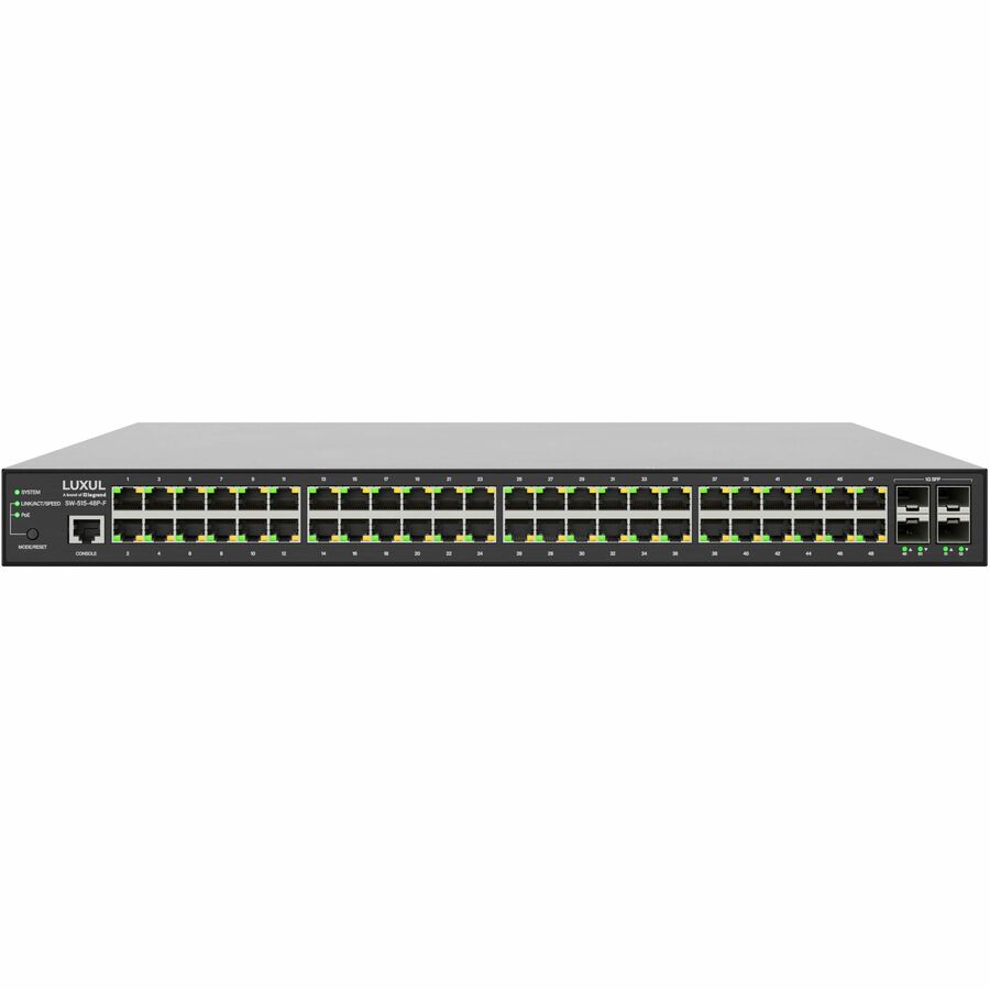 Luxul 1Gb L2/L3 Managed Switch - 48 PoE+, 4 SFP Front-Facing Ports - TAA Compliant