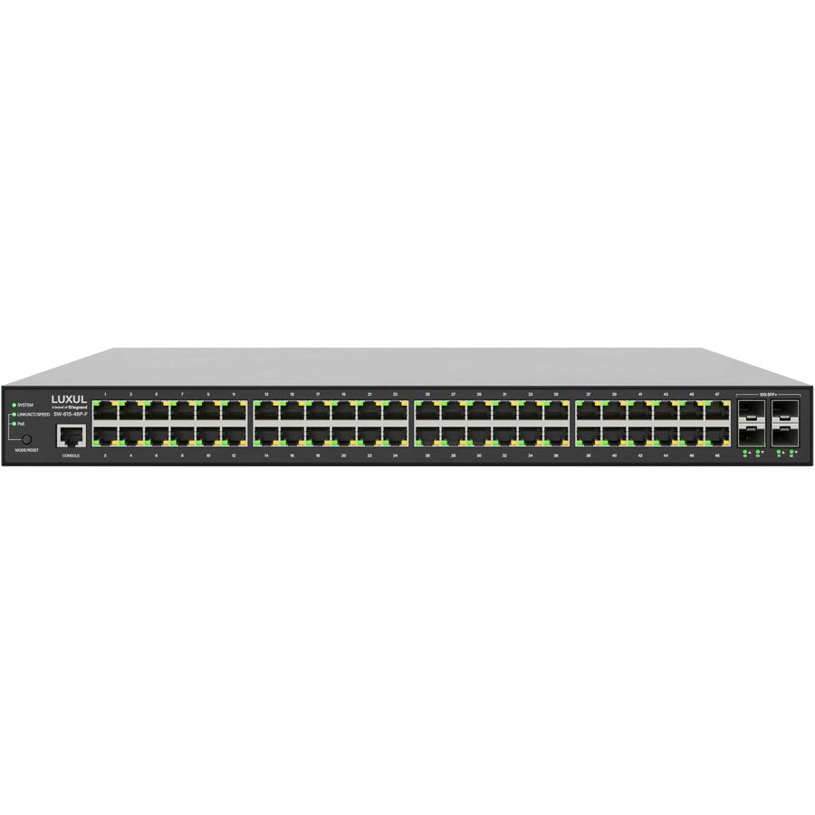 Luxul 1Gb L2/L3 Managed Switch - 48 PoE+, 4 (10G) SFP+ Front-Facing Ports - TAA Compliant