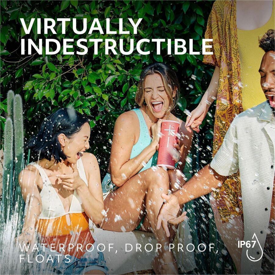 Ultimate Ears MEGABOOM 4 Portable Waterproof Bluetooth Speaker With Powerful 360-Degree Sound and Thundering Bass, Floating Speaker With 20-Hour Battery and 147ft (45m) Range, Red