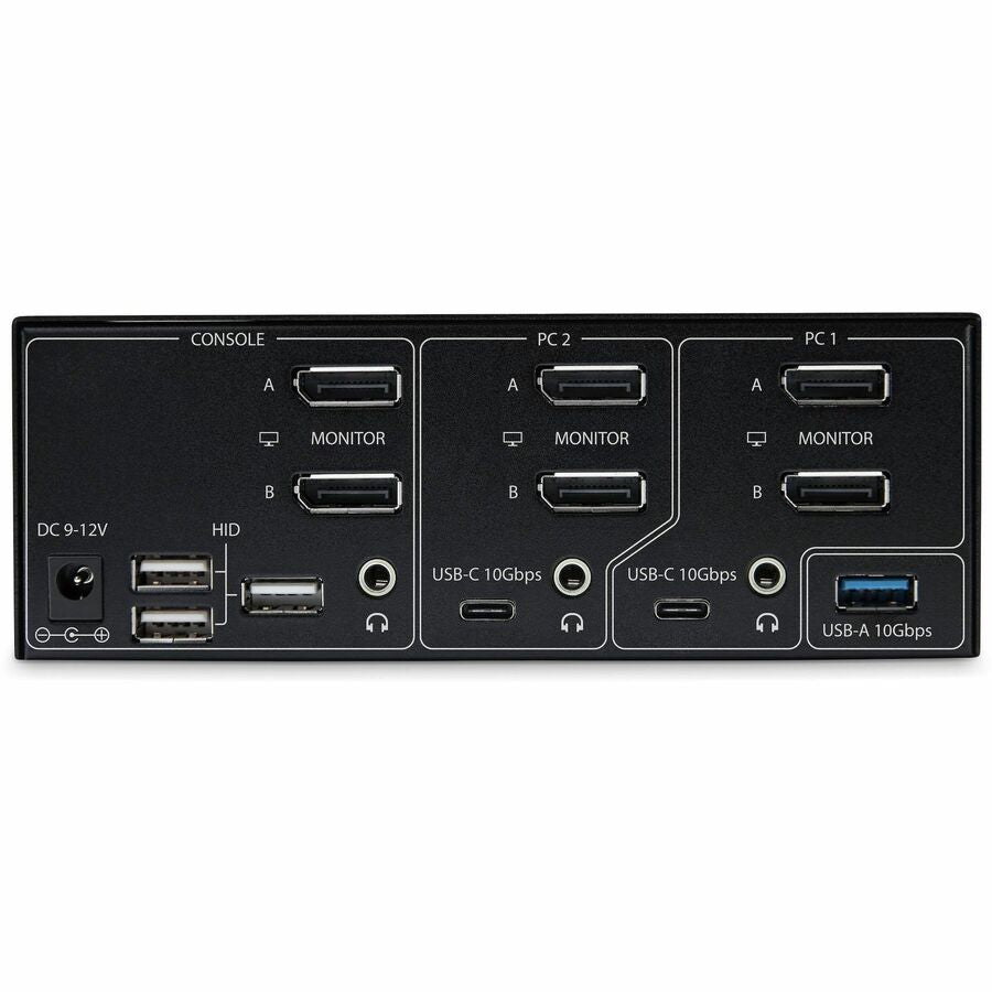 StarTech.com 2-Port Dual-Monitor DisplayPort 1.4 KVM Switch, 8K 60Hz / 4K 144Hz, 2x USB 10Gbps Ports, Hotkey Switching, TAA Compliant