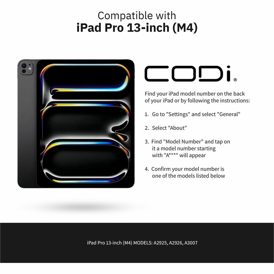 CODi Bluetooth Keyboard Folio Case with Trackpad for iPad Pro 13" (M4)