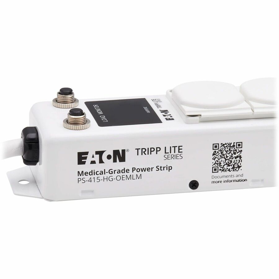 Eaton Tripp Lite Series Safe-IT UL 1363A Medical-Grade Power Strip for Patient Care Vicinities, 4 Hospital-Grade Outlets, Load Monitor, Safety Covers, Antimicrobial, 15 ft. (4.6 m) Cord
