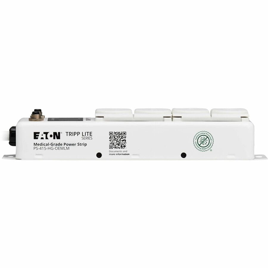 Eaton Tripp Lite Series Safe-IT UL 1363A Medical-Grade Power Strip for Patient Care Vicinities, 4 Hospital-Grade Outlets, Load Monitor, Safety Covers, Antimicrobial, 2 ft. (0.6 m) Cord