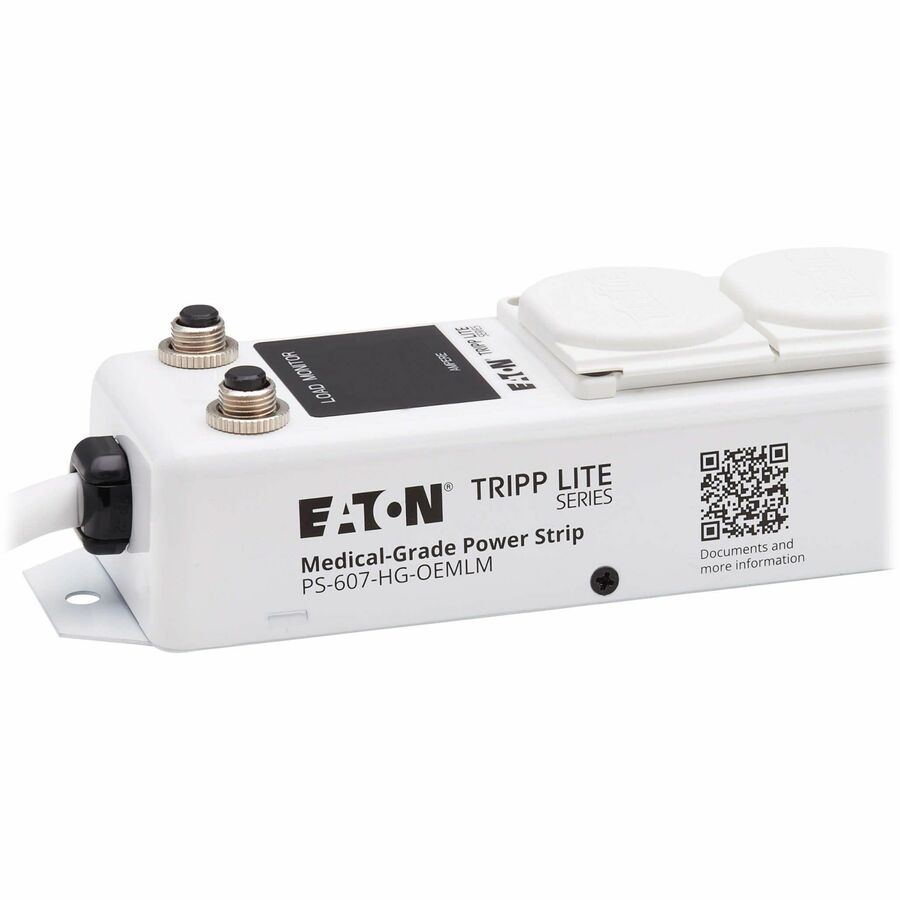 Eaton Tripp Lite Series Safe-IT UL 1363A Medical-Grade Power Strip for Patient Care Vicinities, 6 Hospital-Grade Outlets, Load Monitor, Safety Covers, Antimicrobial, 7 ft. (2.1 m) Cord