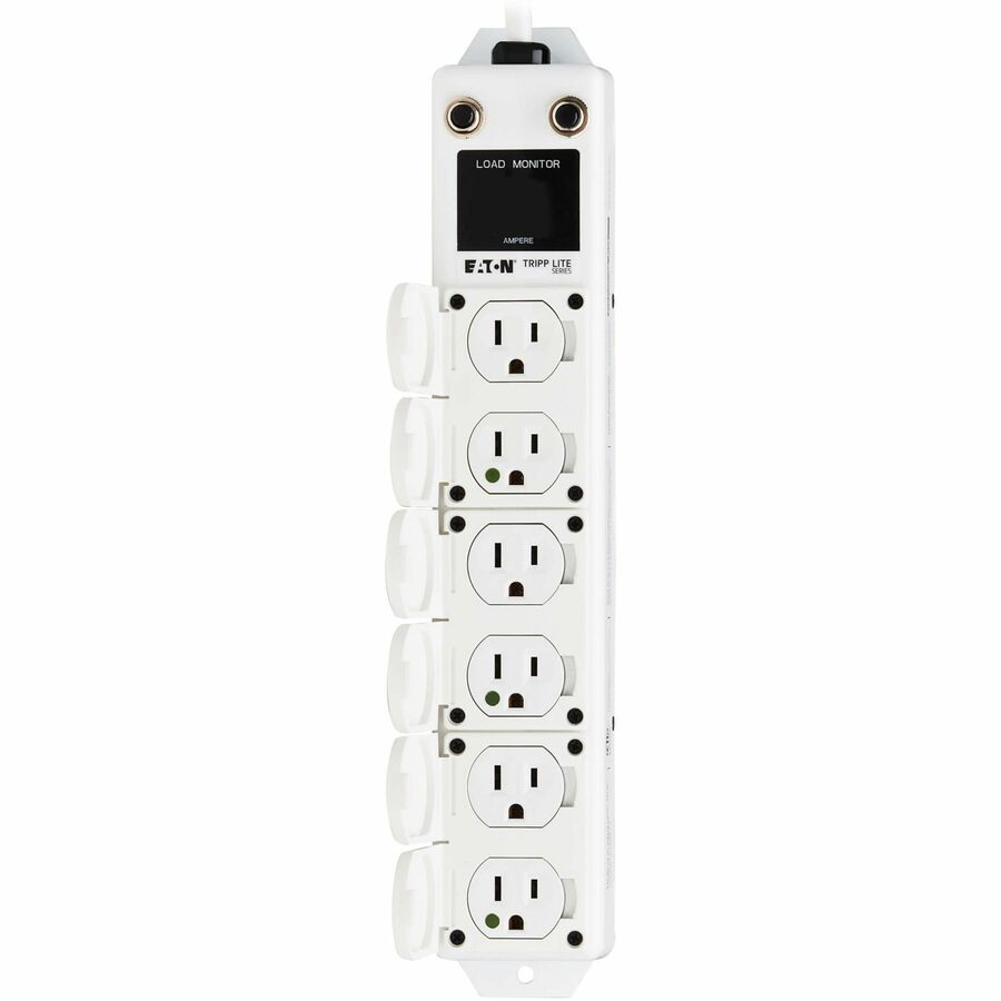 Eaton Tripp Lite Series Safe-IT UL 1363A Medical-Grade Power Strip for Patient Care Vicinities, 6 Hospital-Grade Outlets, Load Monitor, Safety Covers, Antimicrobial, 7 ft. (2.1 m) Cord