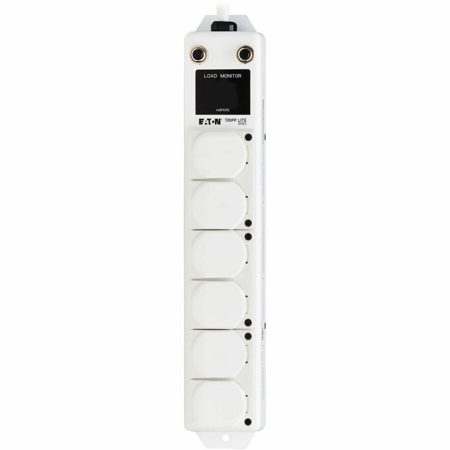 Eaton Tripp Lite Series Safe-IT UL 1363A Medical-Grade Power Strip for Patient Care Vicinities, 6 Hospital-Grade Outlets, Load Monitor, Safety Covers, Antimicrobial, 7 ft. (2.1 m) Cord