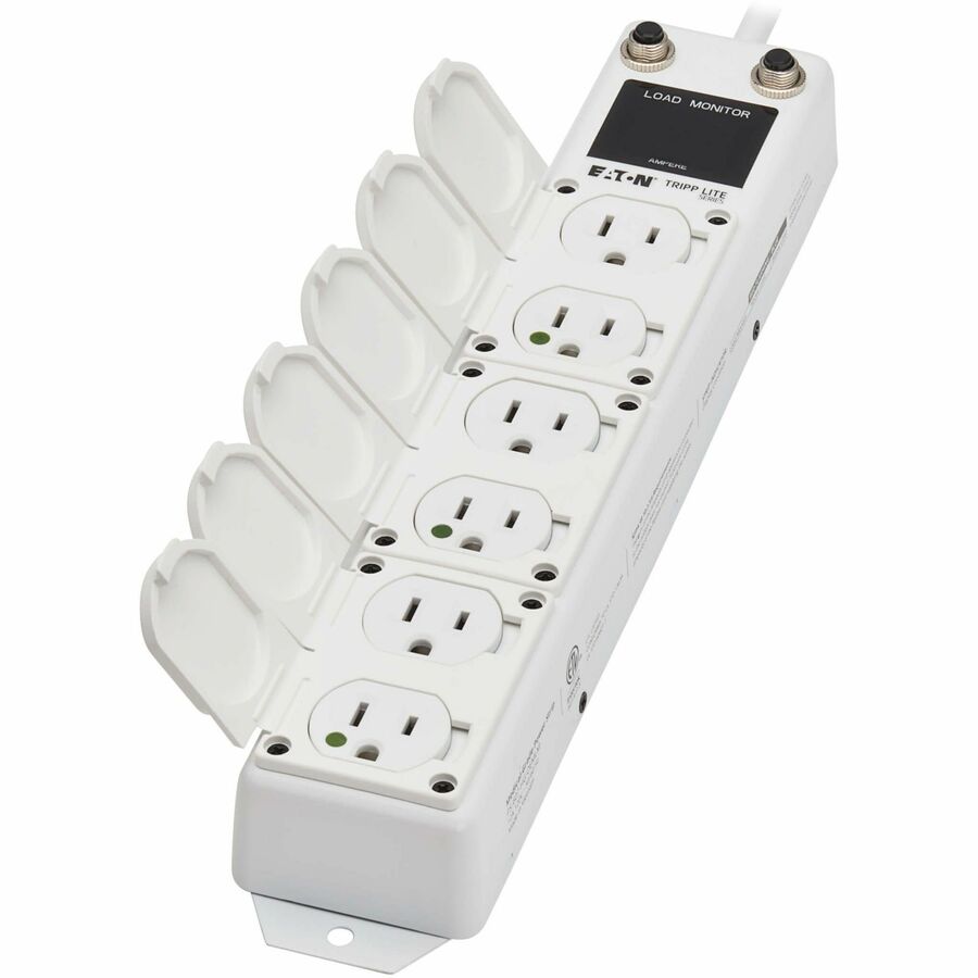 Eaton Tripp Lite Series Safe-IT UL 1363A Medical-Grade Power Strip for Patient Care Vicinities, 6 Hospital-Grade Outlets, Load Monitor, Safety Covers, Antimicrobial, 7 ft. (2.1 m) Cord