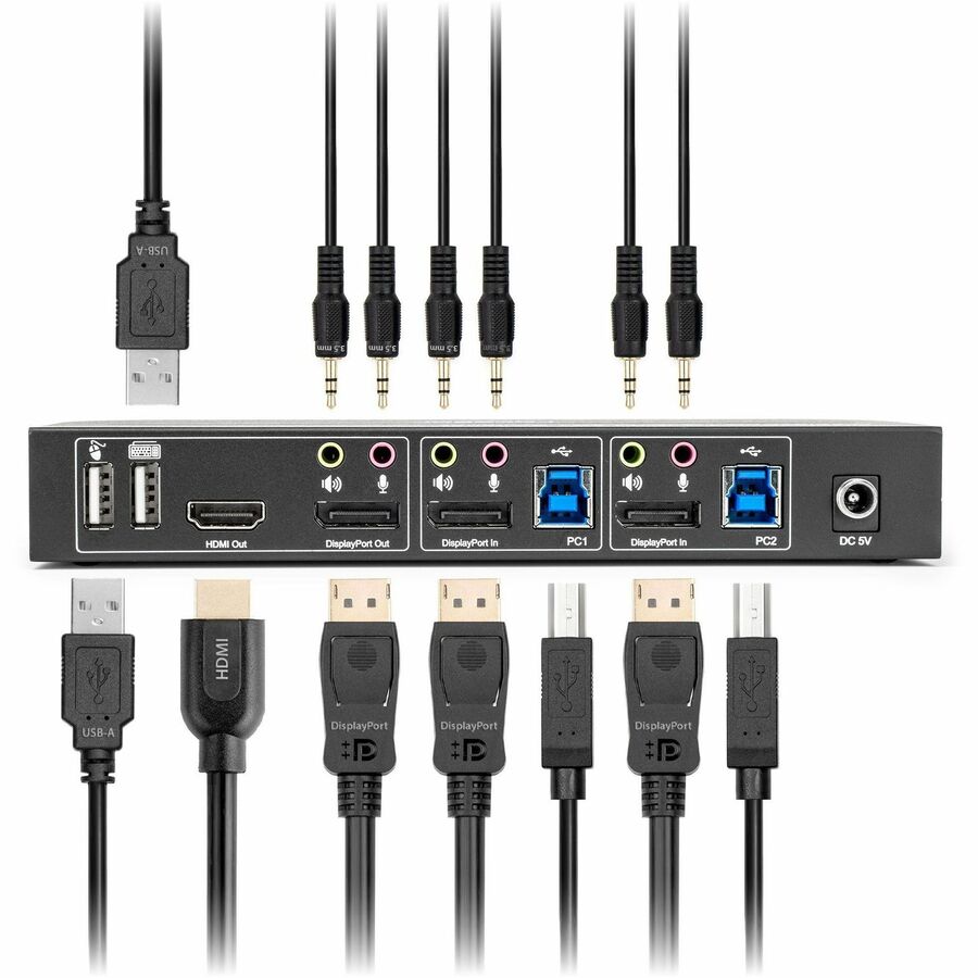 Rocstor Solid KVM SK05 DisplayPort 1.4 and USB 3.0 21 KVM Switch