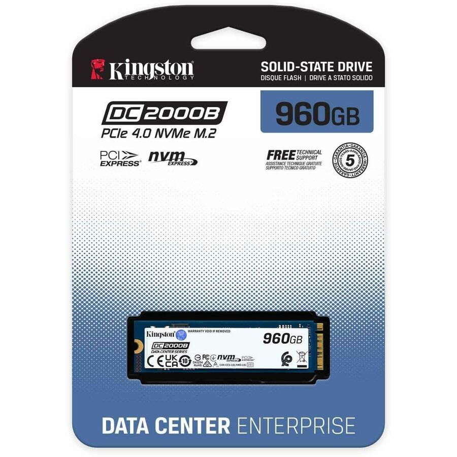 Kingston DC2000B 960 GB Solid State Drive - M.2 2280 Internal - PCI Express NVMe (PCI Express NVMe 4.0 x4)