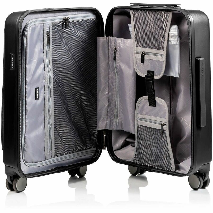 CHAMPS Tech Collection - 2-piece Hardside Luggage set - Black