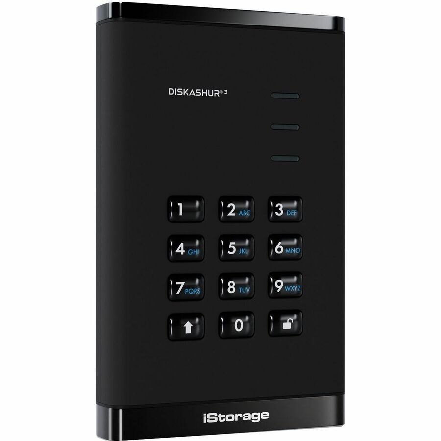 iStorage diskAshur3 500 GB Portable Hard Drive | Black | Incorporated Common Criteria EAL 5+ | PIN protected | AES 256-bit Full Disk Hardware Encryption | Dust/Water Resistant | TAA Compliant