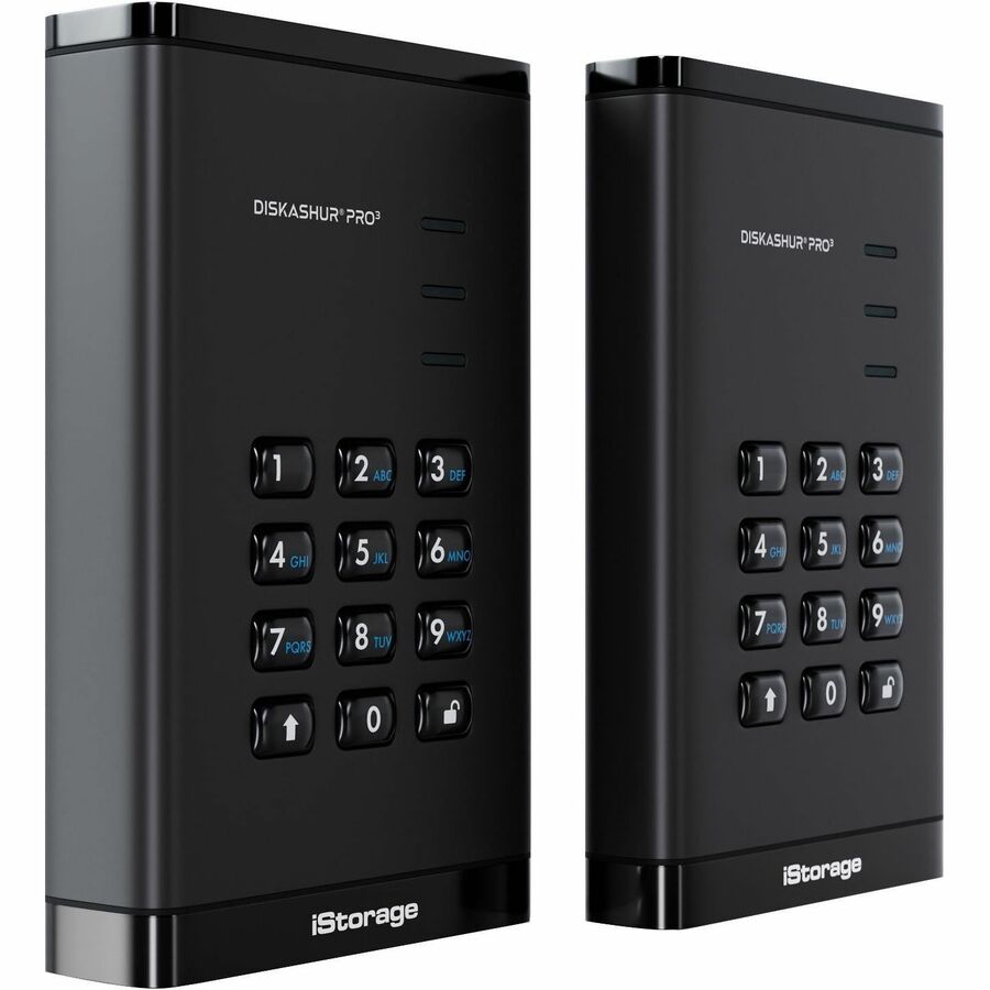 iStorage diskAshur PRO3 2 TB Portable Hard Drive | FIPS 140-3 Level 3 Pending | Incorporated Common Criteria EAL 5+ | PIN protected | Dust/Water Resistant | TAA Compliant