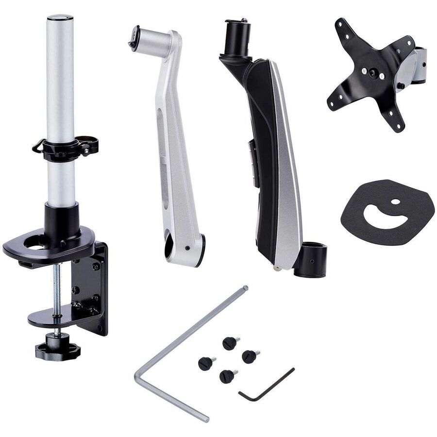 StarTech.com Monitor Desk Mount For 27in 16:9/30in 21:9 Ultrawide Screens, VESA 75x75/100x100, Tool-Less Arm Adjustments, TAA