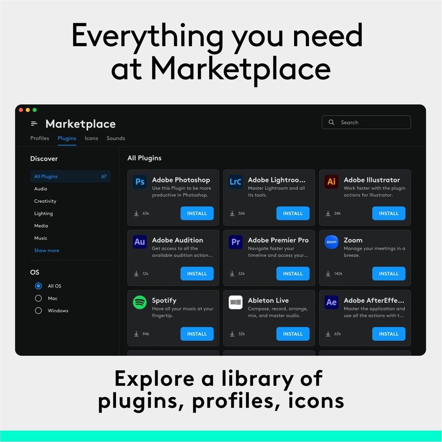 Logitech MX Creative Console, Programmable Keypad With 9 Customizable LCD Keys and Control Dial for Graphic Design, Video Editing, Photography, use with Adobe, Zoom, Spotify and more (Graphite)