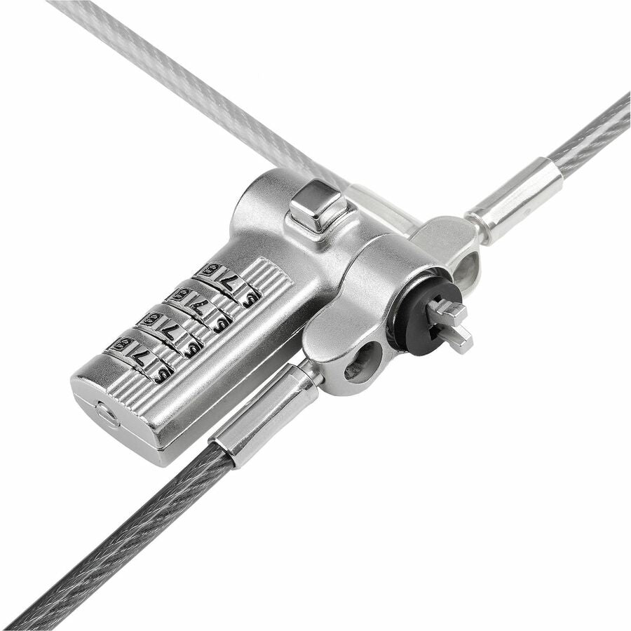 StarTech.com Universal Laptop Cable Lock 6.6ft, Serialized Combo Security Cable For Notebook, Compatible w/Noble Wedge®/Nano/K-Slot