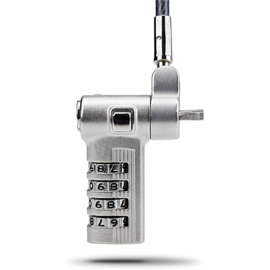 StarTech.com Universal Laptop Cable Lock 6.6ft, Serialized Combo Security Cable For Notebook, Compatible w/Noble Wedge®/Nano/K-Slot