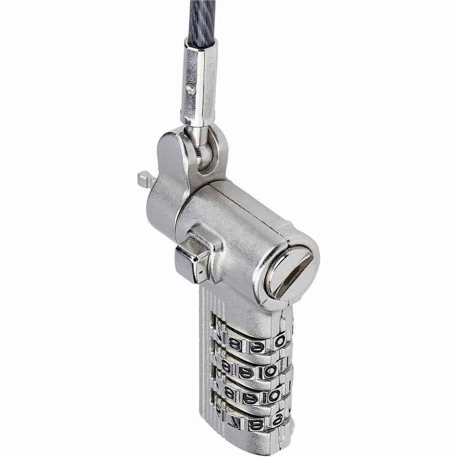 StarTech.com Universal Laptop Cable Lock 6.6ft, Serialized Combo Security Cable For Notebook, Compatible w/Noble Wedge®/Nano/K-Slot