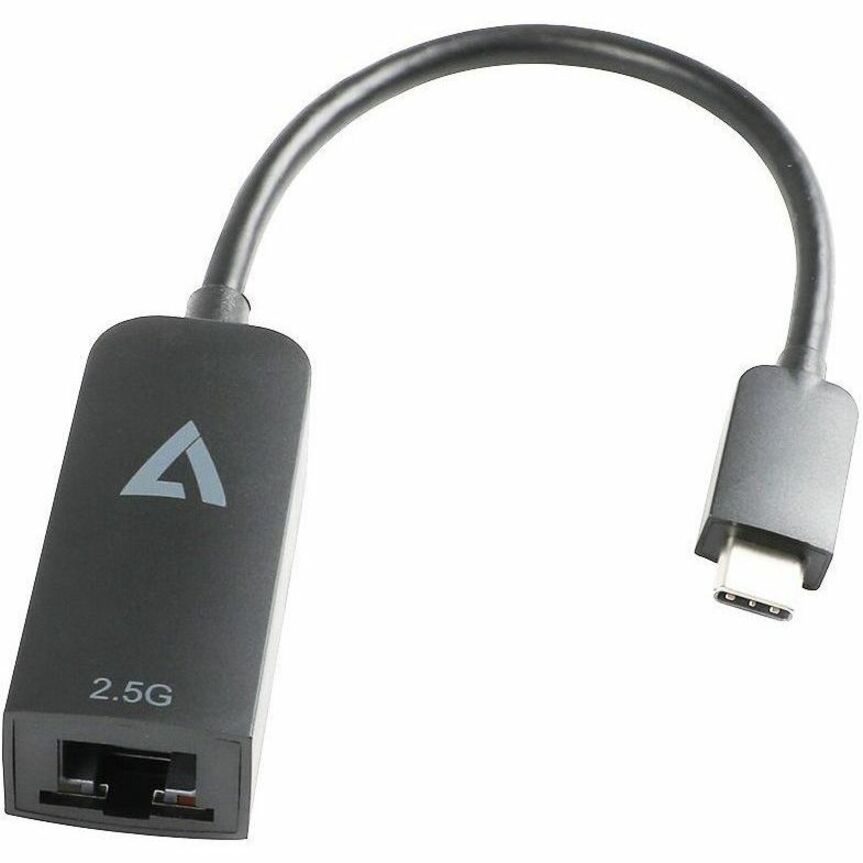 V7 2.5G Ethernet Adapter USB-C Male to RJ45 Female Black