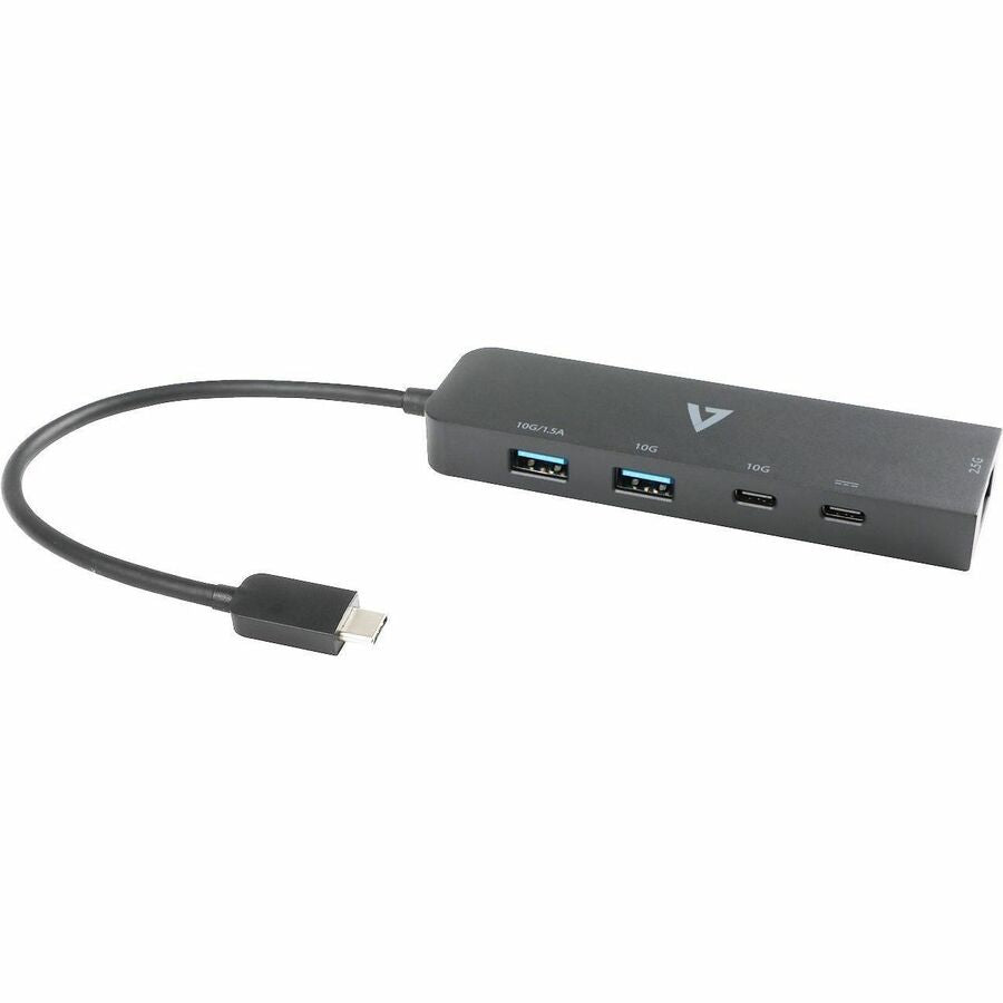 V7 V7UCRJ25GHUB-BLK USB/Ethernet Combo Hub