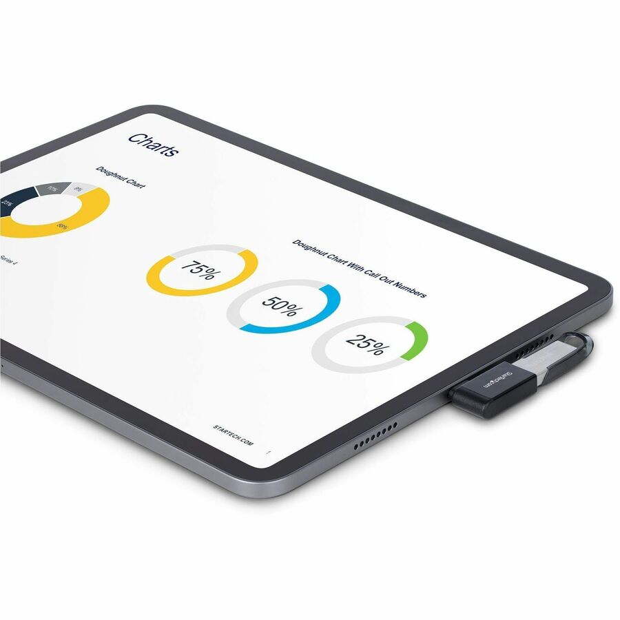 StarTech.com Right Angled USB-C to USB-A Adapter, USB 5Gbps, Compact USB-C Male to USB-A Female Adapter, Durable Metal Housing, M/F