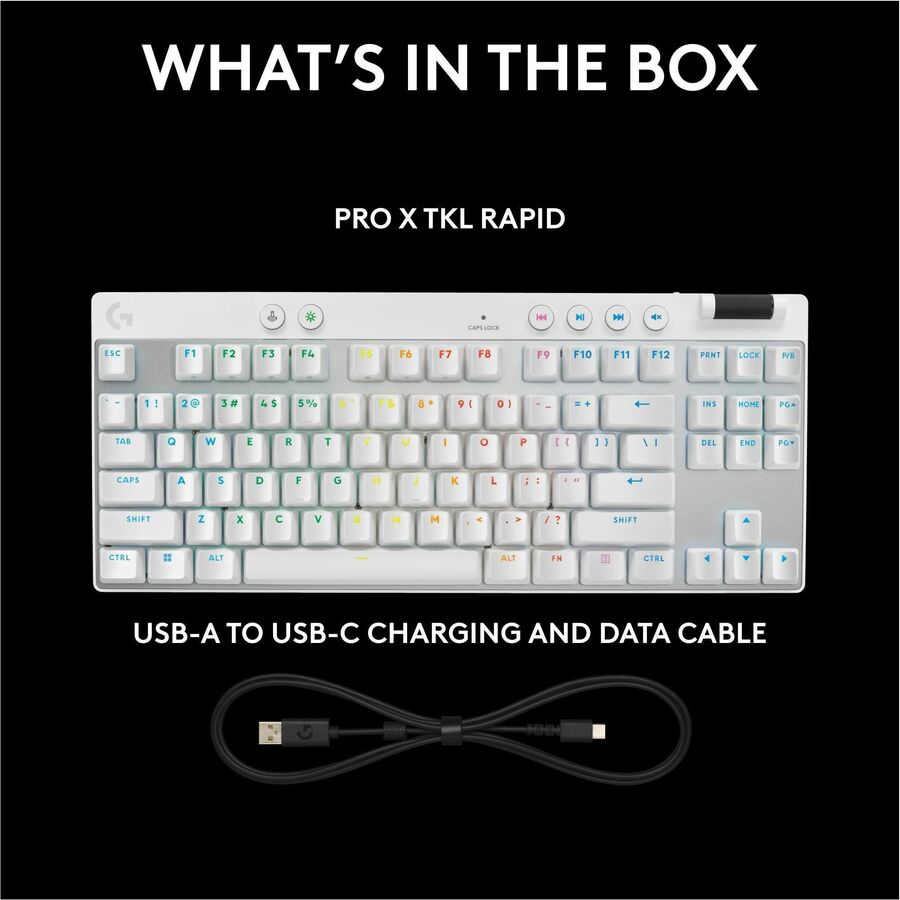 Logitech G PRO X TKL RAPID Tenkeyless Wired Gaming Keyboard With Magnetic Analog Switches, Rapid Trigger Mode, Adjustable Actuation, and Customizable RGB Lighting, Off-white